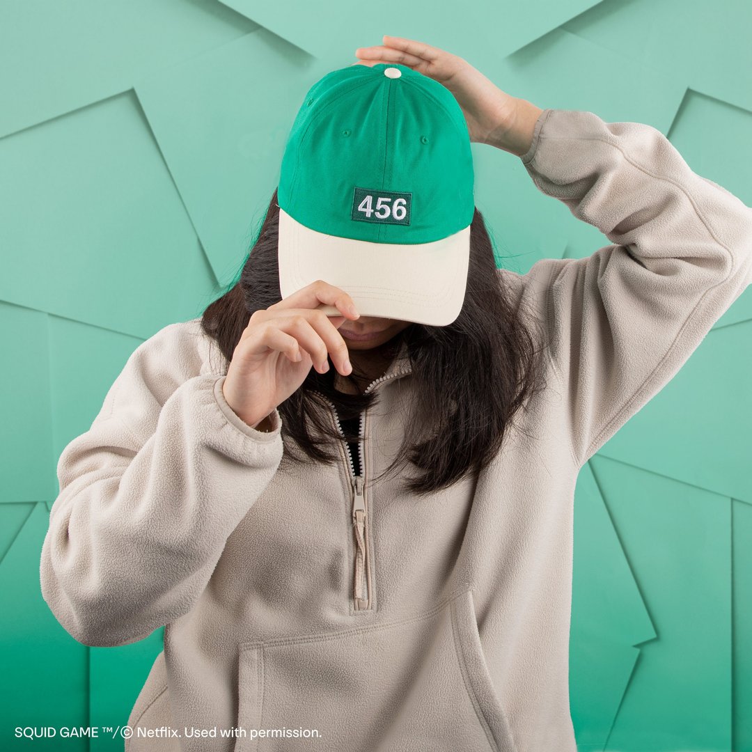 鱿鱼游戏棒球帽 - 玩家 456 - 帽子 - 其他人造纤维 绿色