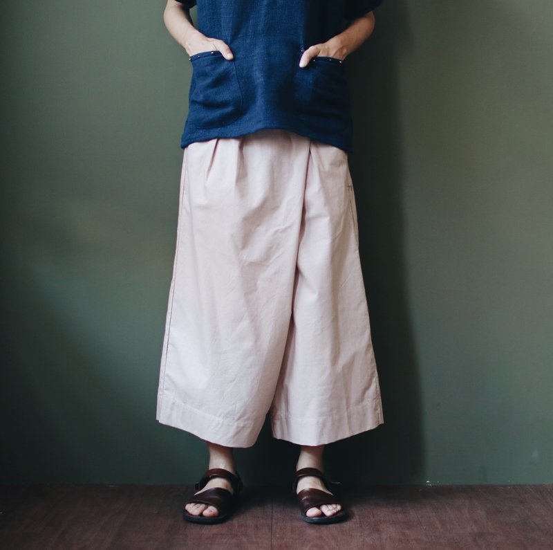 OMAKE Original GIAN Pants 中性打折宽裤 - 女装长裤 - 棉 卡其色