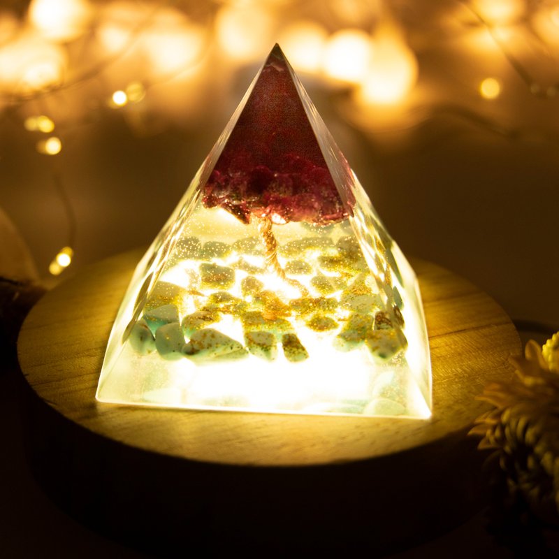 金字塔奥根塔Orgonite生命之树/脉轮/助眠/冥想/能量石榴石绿松石 - 其他 - 树脂 