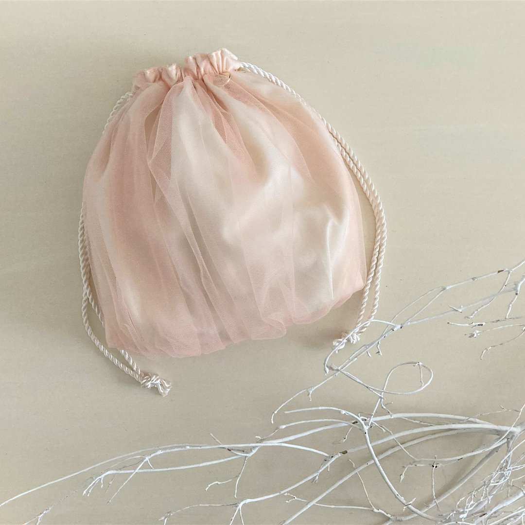 NEW Overtulle Gather Purse Airy Pink - 化妆包/杂物包 - 棉 粉红色