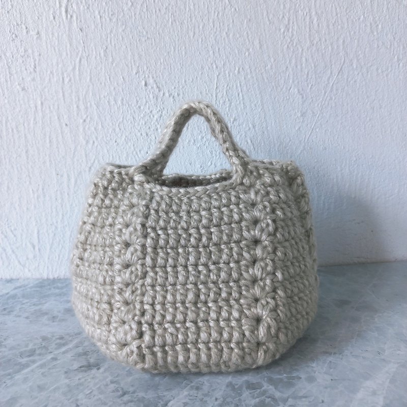 喷纱银闪迷你南瓜包 手提包 - 手提包/手提袋 - 压克力 银色