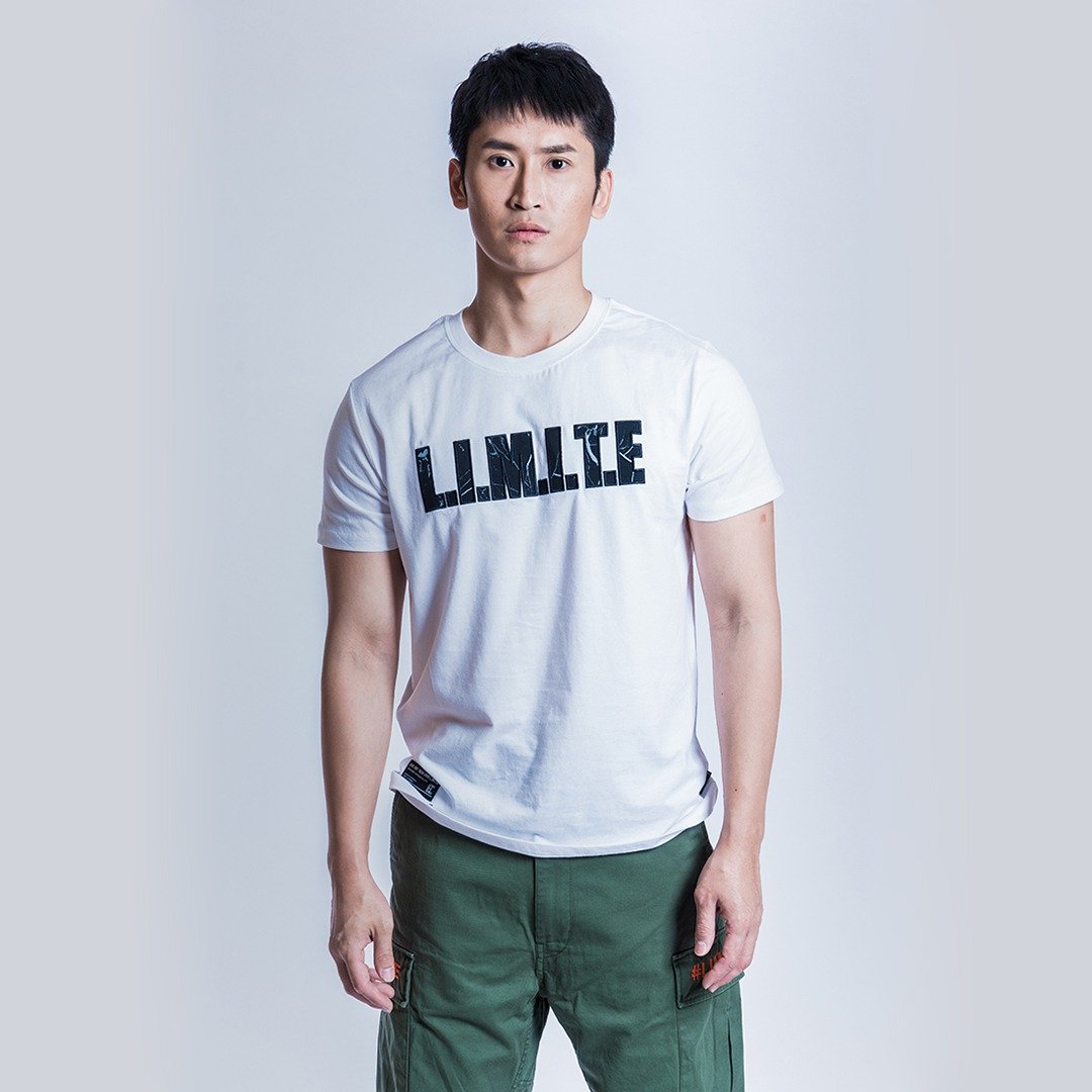 L.I.M.I.T.E - 男装云石贴布刺绣T-Shirt, 白色 - 男装上衣/T 恤 - 棉 白色