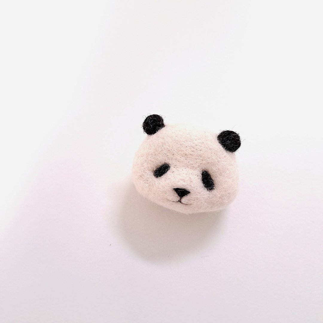 熊猫别针  羊毛毡熊猫别针 胸针 - 胸针 - 羊毛 多色