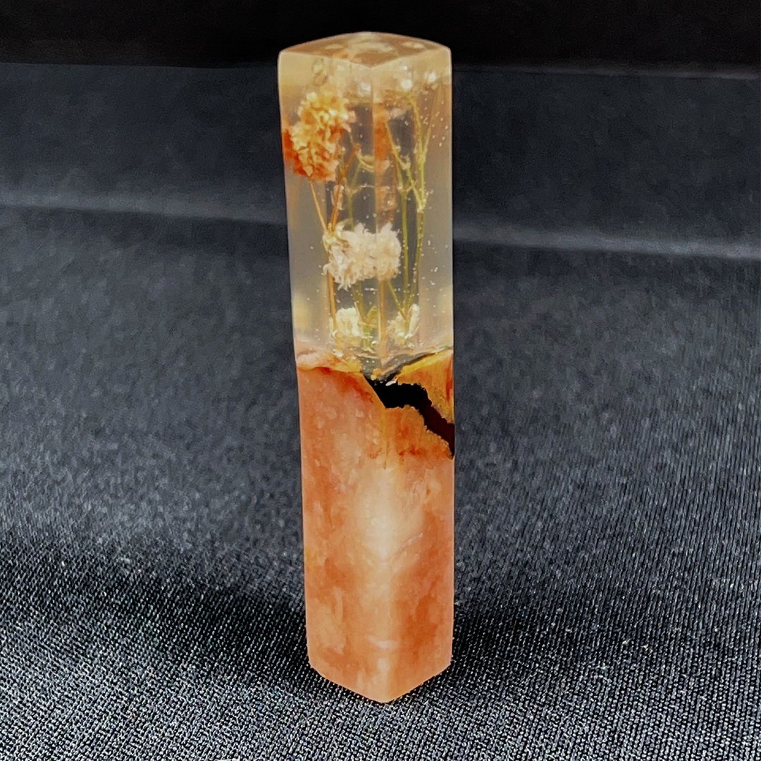 定制化手工印章-|永生花树脂印章 0.9 x 0.9 CM|篆刻印章 - 印章/印台 - 石头 