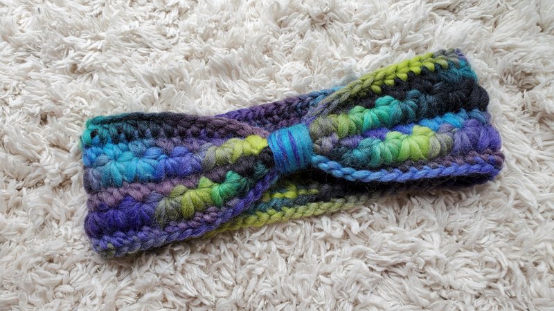 编织发带-精灵系列/Myra - 发带/发箍 - 羊毛 蓝色