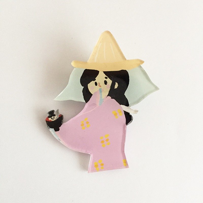 Prabang brooch of dwarf - 胸针 - 塑料 粉红色