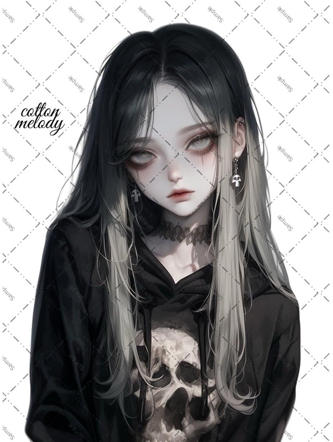 original sticker no.1663 人物贴纸 原创贴纸 人物贴纸 女孩贴纸 原创人物贴纸 - 贴纸 - 纸 