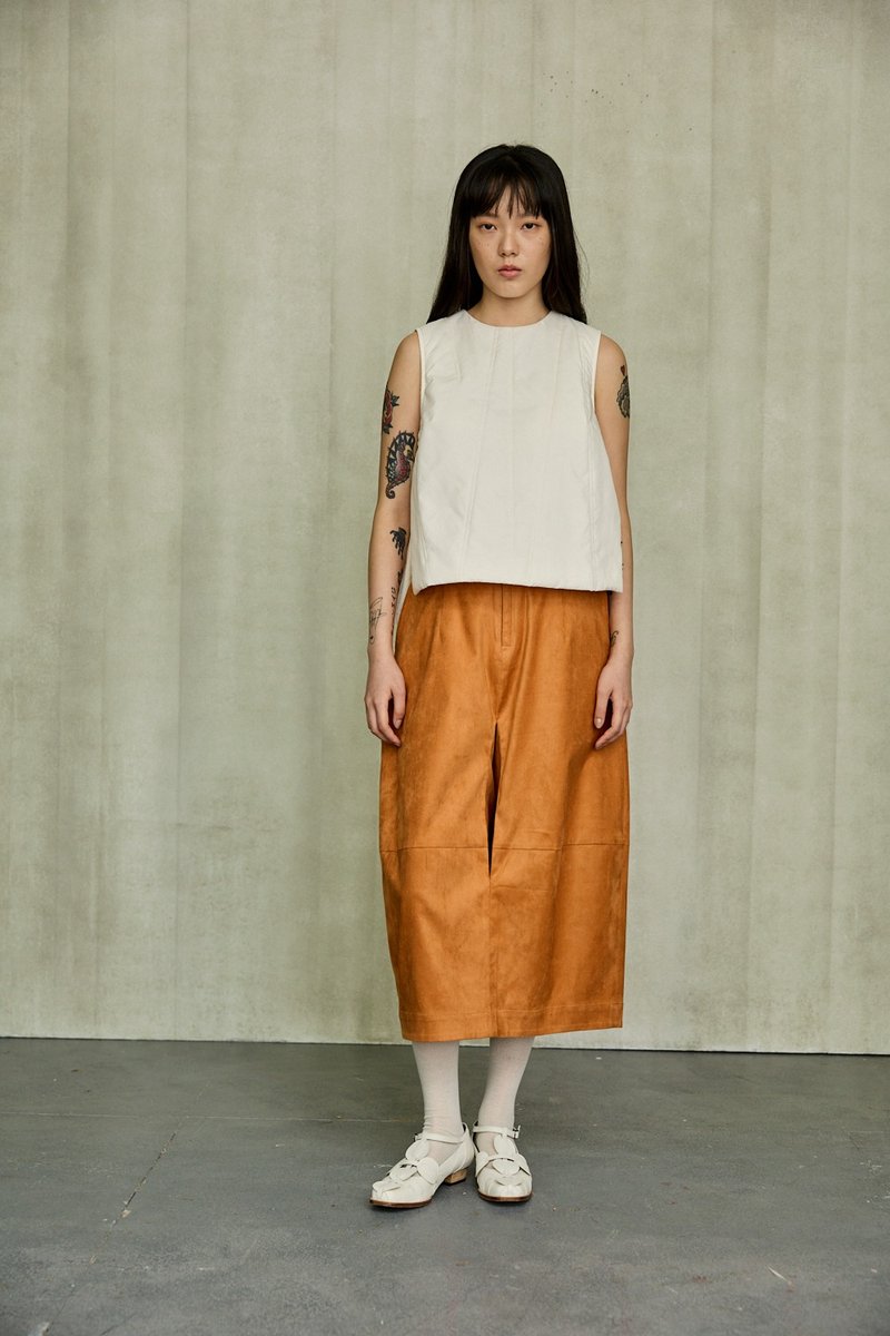 基础铺棉背心上衣 - 女装背心 - 聚酯纤维 白色