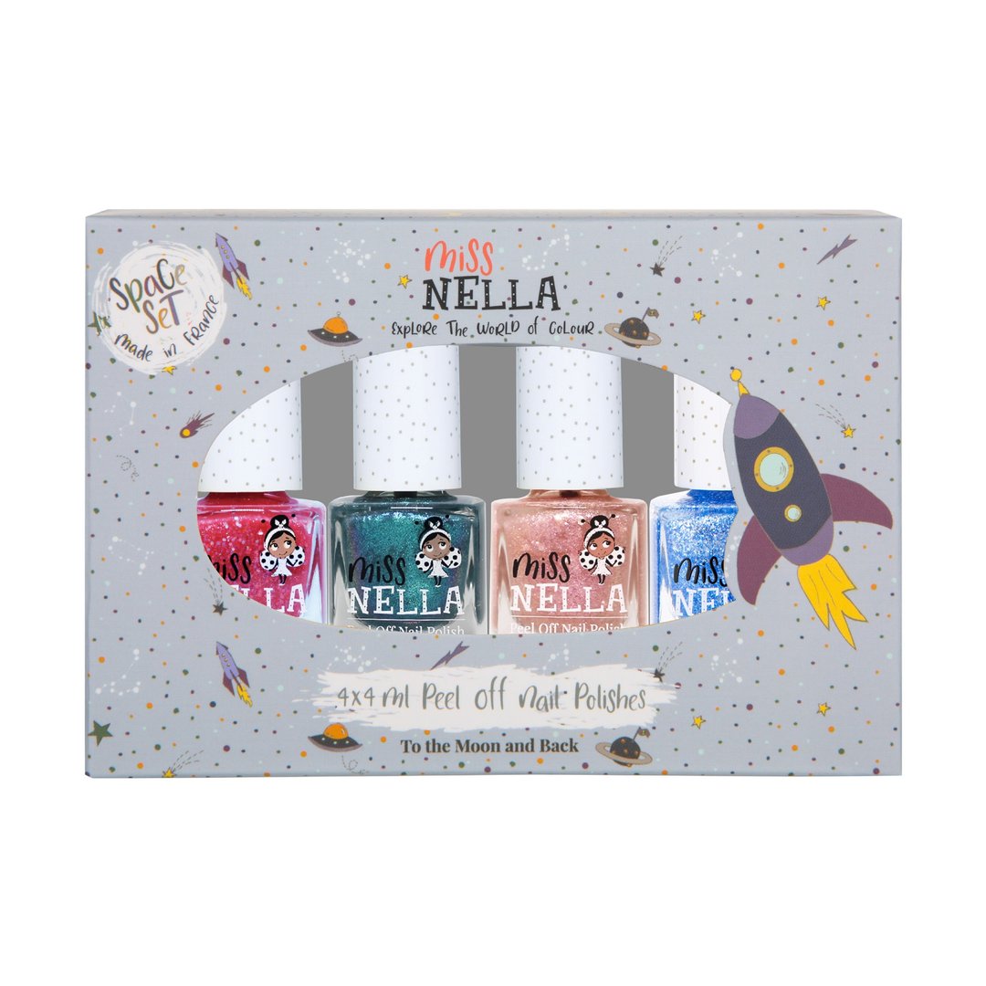 英国【Miss NELLA 】儿童水性可撕式安全指甲油-火箭行星4入组 - 指甲油/指甲贴 - 其他材质 多色
