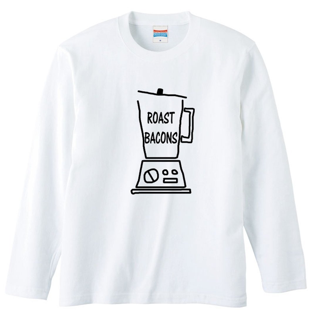 Long Sleeve T-shirt / Roast Bacons Mixer - 男装上衣/T 恤 - 棉 白色