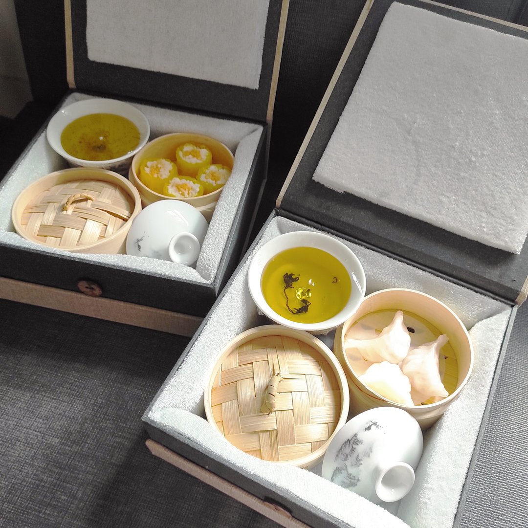 香港手信 (配礼盒) - 一盅两件 - 中式点心虾饺蜡烛及茶香蜡烛 - 蜡烛/烛台 - 蜡 