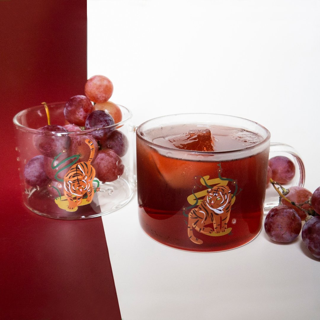 发财小虎玻璃对杯 (巡山虎+守山虎) - 玻璃杯 - 玻璃 透明