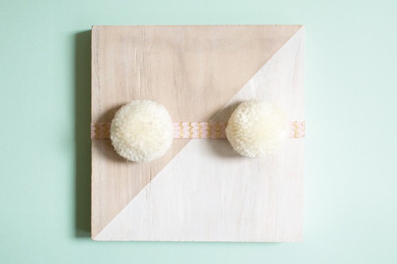 头带 儿童头带 宝宝头带 婴儿头带 发饰 发带 儿童头饰 Pom Pom - 婴儿帽/发带 - 其他材质 白色