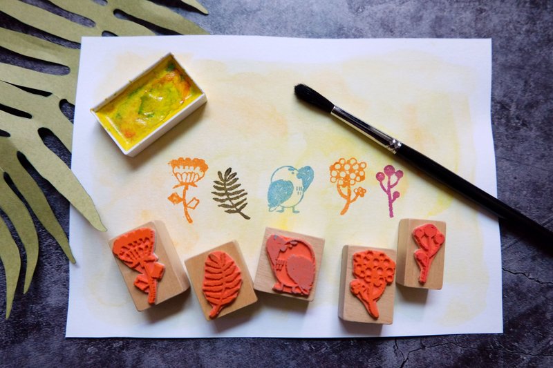 像素生活 猫头鹰 果实 短柄木质印章 公益合作 - 印章/印台 - 木头 咖啡色