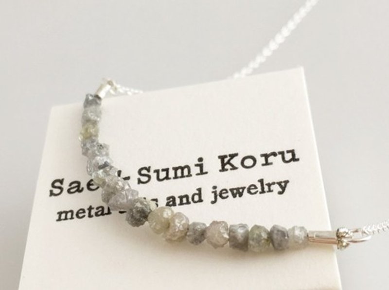 天然ダイアモンド原石　Silver ネックレス - 项链 - 其他金属 