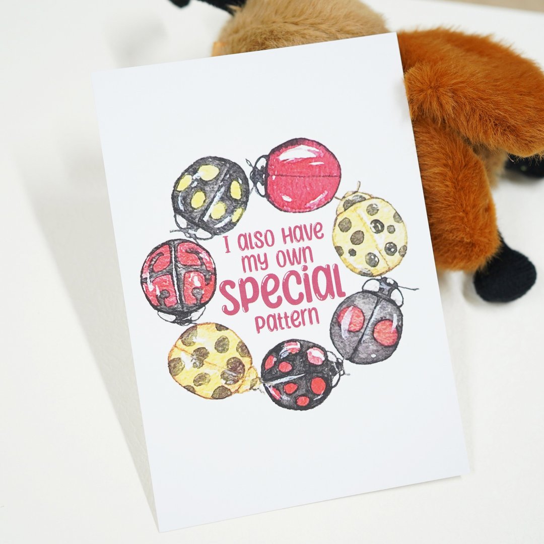 【瓢虫小姐I also have my own special pattern】水彩插画明信片 - 卡片/明信片 - 纸 白色