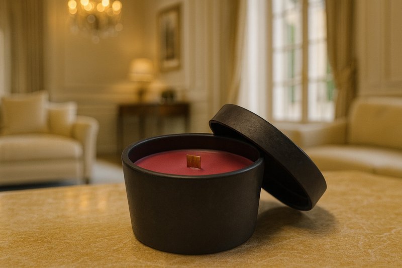 Malina - 织纹 - 蜡烛/烛台 - 树脂 黑色