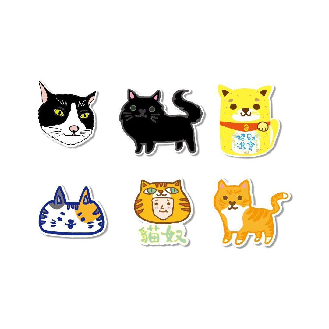 防水贴纸-猫奴来了 - 贴纸 - 防水材质 黑色