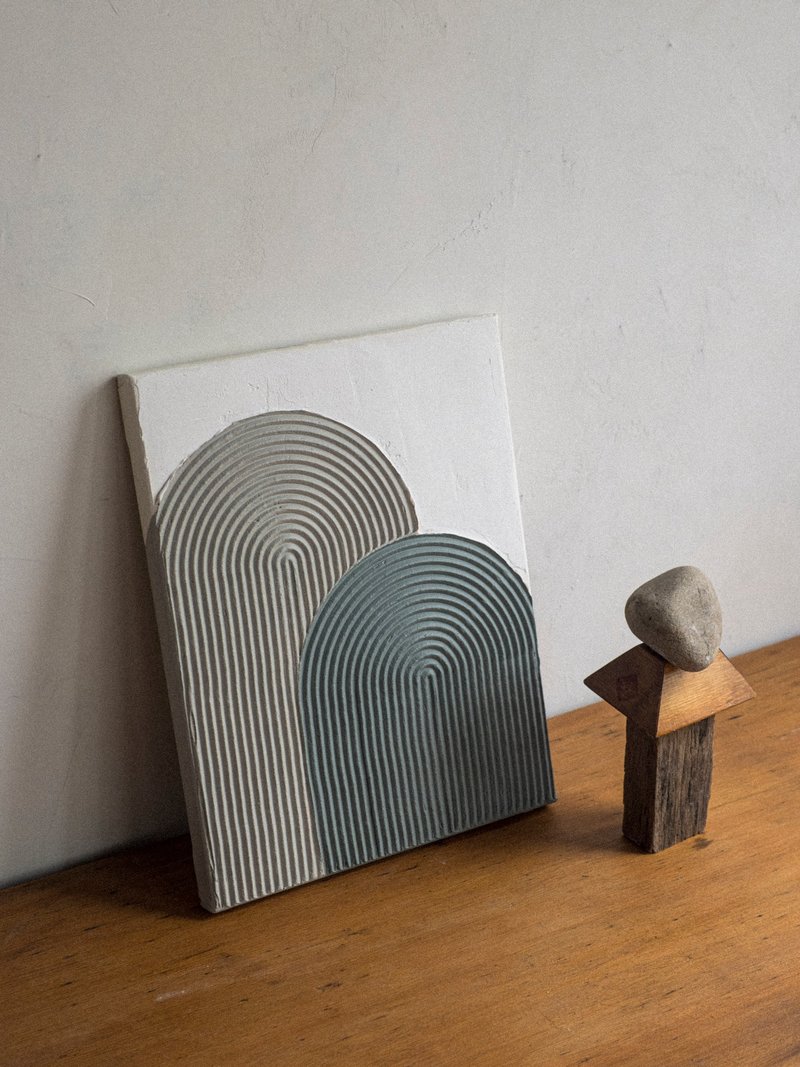 极简石膏画【鼠尾草】中  / 库存 / 纯手工 - 画框/相框 - 水泥 白色