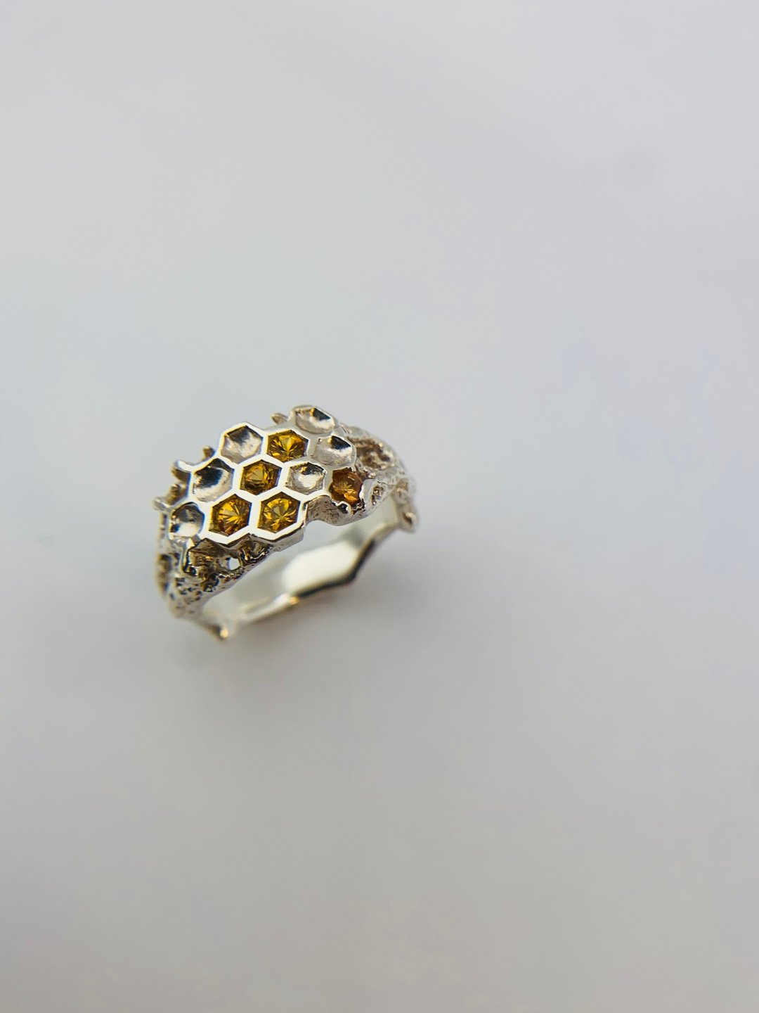 蜂巢 honeycomb / 925纯银手工制作 - 戒指 - 银 