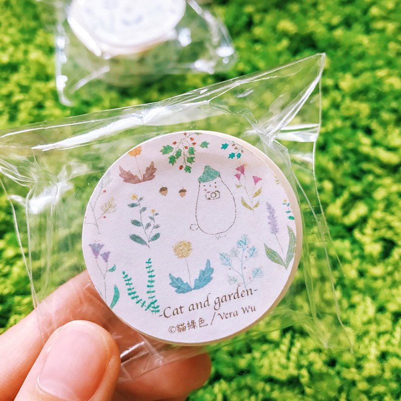 猫绿色＿植物与猫 / 纸胶带 - 纸胶带 - 纸 绿色