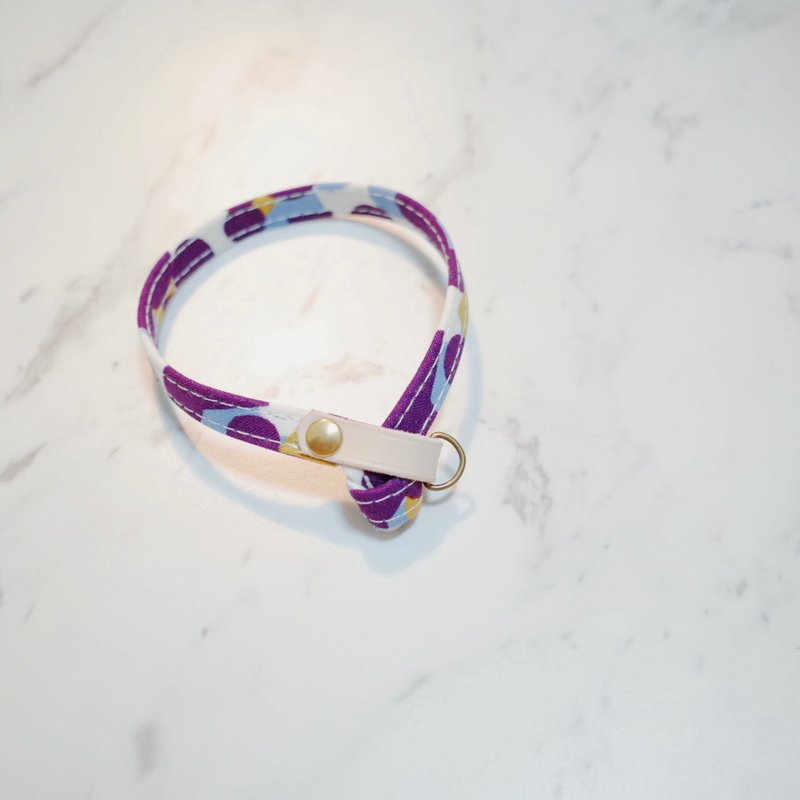 猫 项圈 浪漫紫 点点 赠铃铛 - 项圈/牵绳 - 棉．麻 绿色