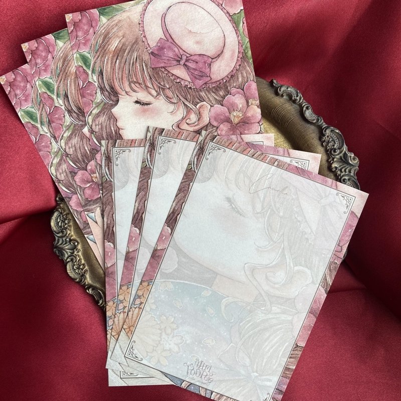 备忘录　穿着和服的女孩 - 信封/信纸 - 纸 红色