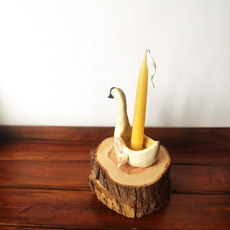 台湾土鹅烛台-手作陶-静心陶器-光之烛座 - 蜡烛/烛台 - 陶 