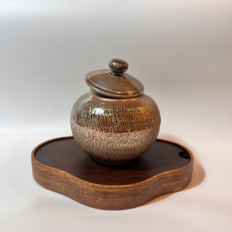 柴烧茶仓 / 三两风化肌理茶仓 / 小平凡手作 - 其他 - 陶 卡其色