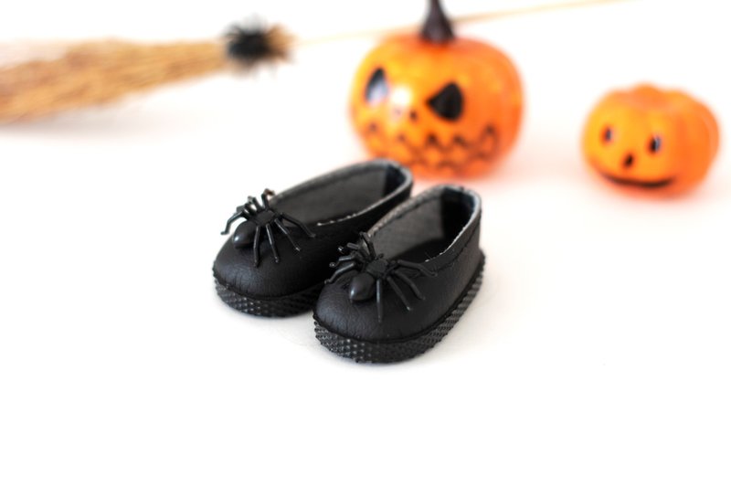 2-inch shoes for 13 inches doll Paola Reina, gothic style, black doll shoes 5 cm - 玩偶/公仔 - 人造皮革 黑色