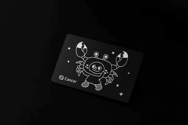 【星座系列】巨蟹座碰卡(赠钥匙圈) - 数码小物 - 塑料 黑色