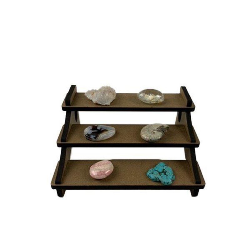 Wooden 3 Tier Display Stand S - 收纳用品 - 木头 咖啡色
