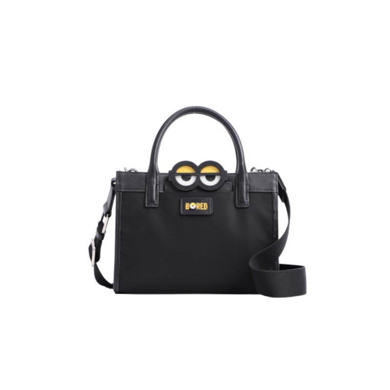 Minions 提花皮革手提包 - 手提包/手提袋 - 真皮 黑色