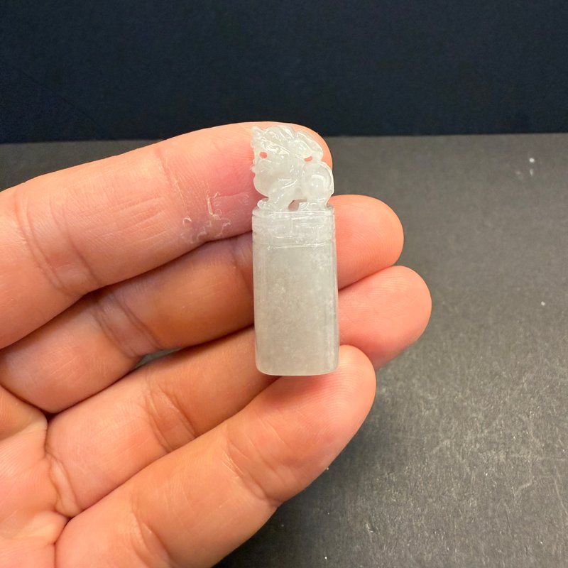 瀚玉珠宝 天然翡翠印章 糯种貔貅印章 送礼好物 超值特价 - 其他 - 玉石 