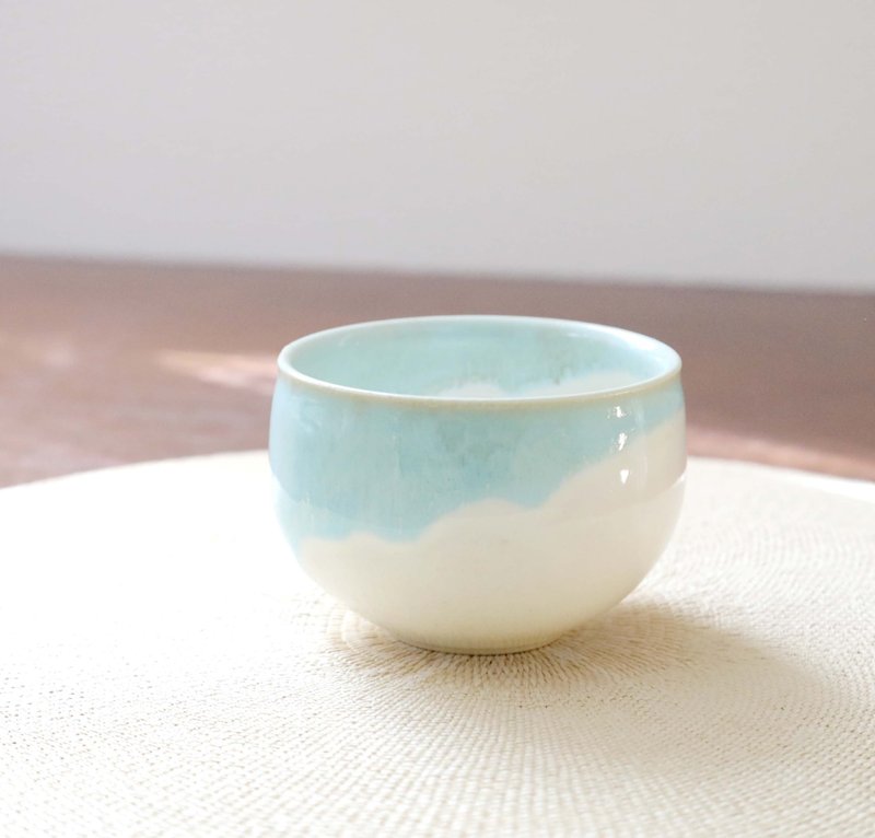 流动水蓝汤杯 - 碗 - 陶 蓝色