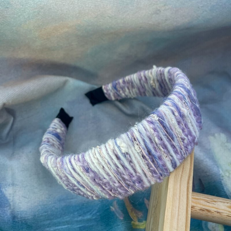 手工塑形减压发箍-紫雪 - 发带/发箍 - 羊毛 
