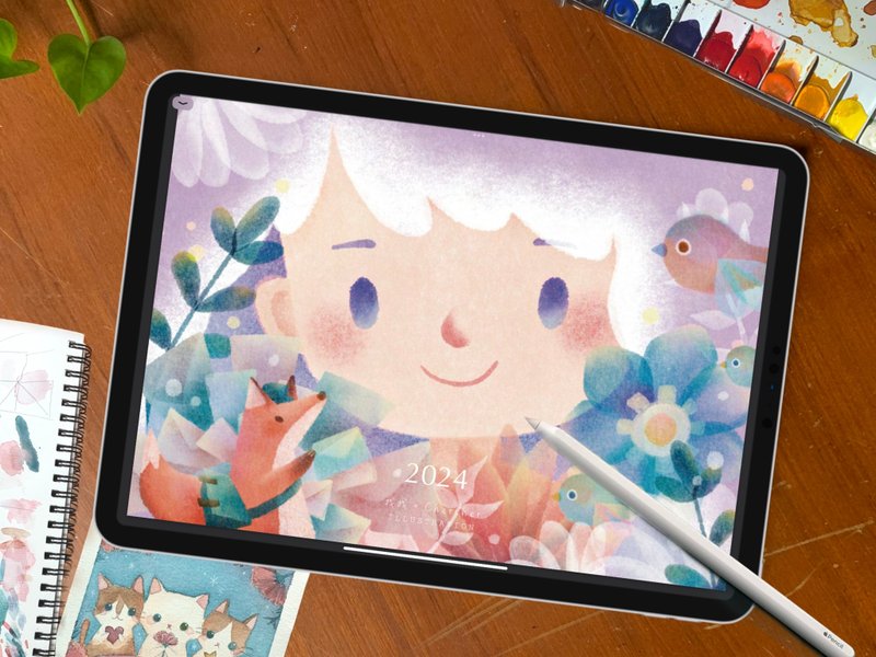 2024插画电子手帐模板-月记事 - 电子手帐及素材 - 其他材质 