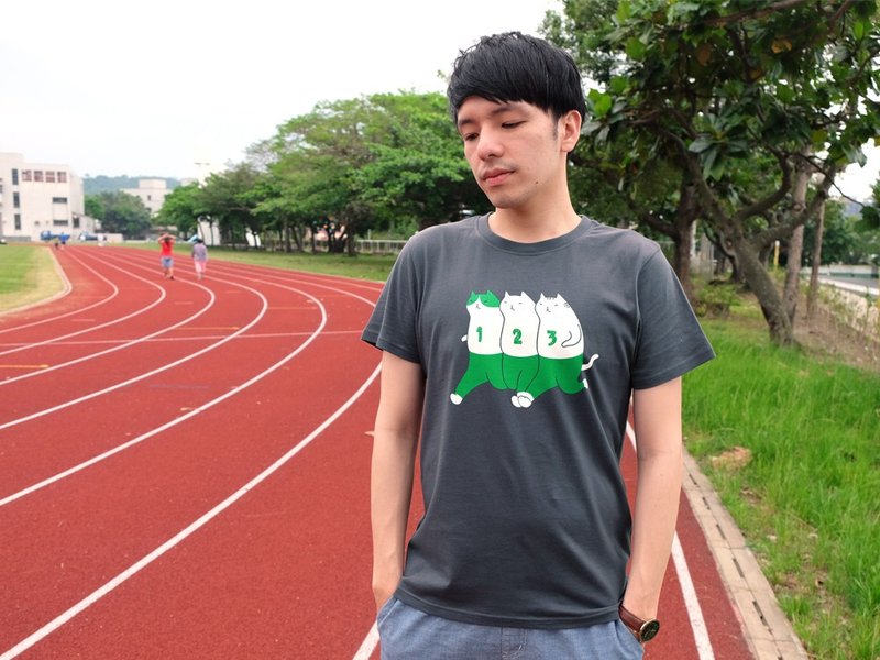 纠脚一起玩 / SPORTS DAY / 中性纯棉T-Shirt - 其他 - 棉．麻 黑色