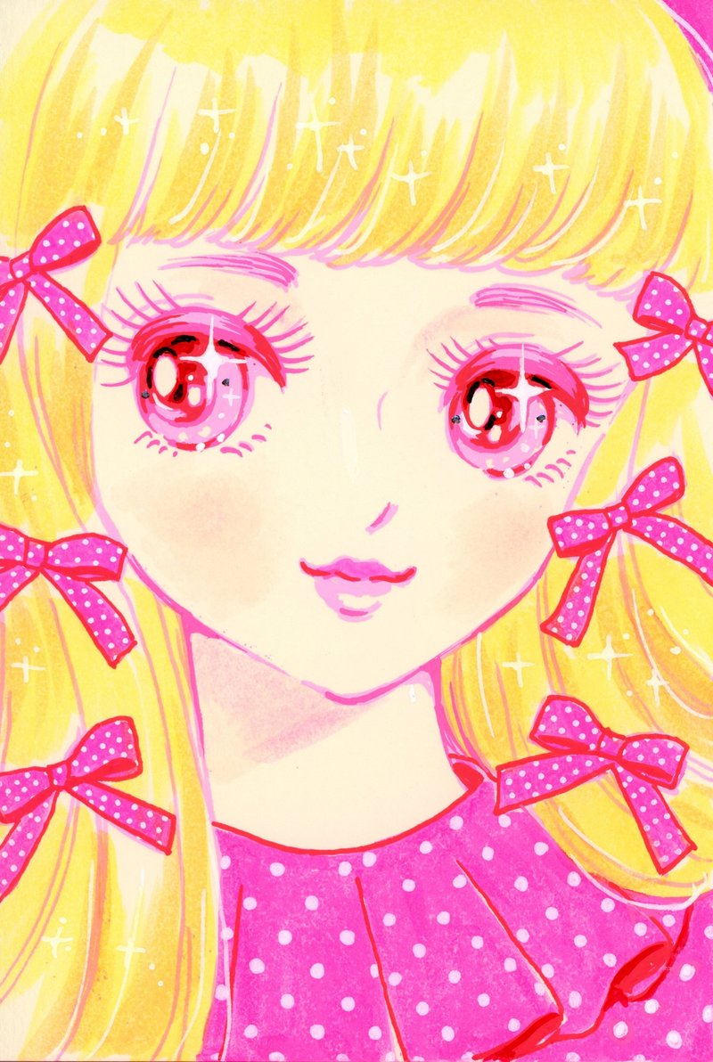 原画 粉色画作 F - 其他 - 纸 多色