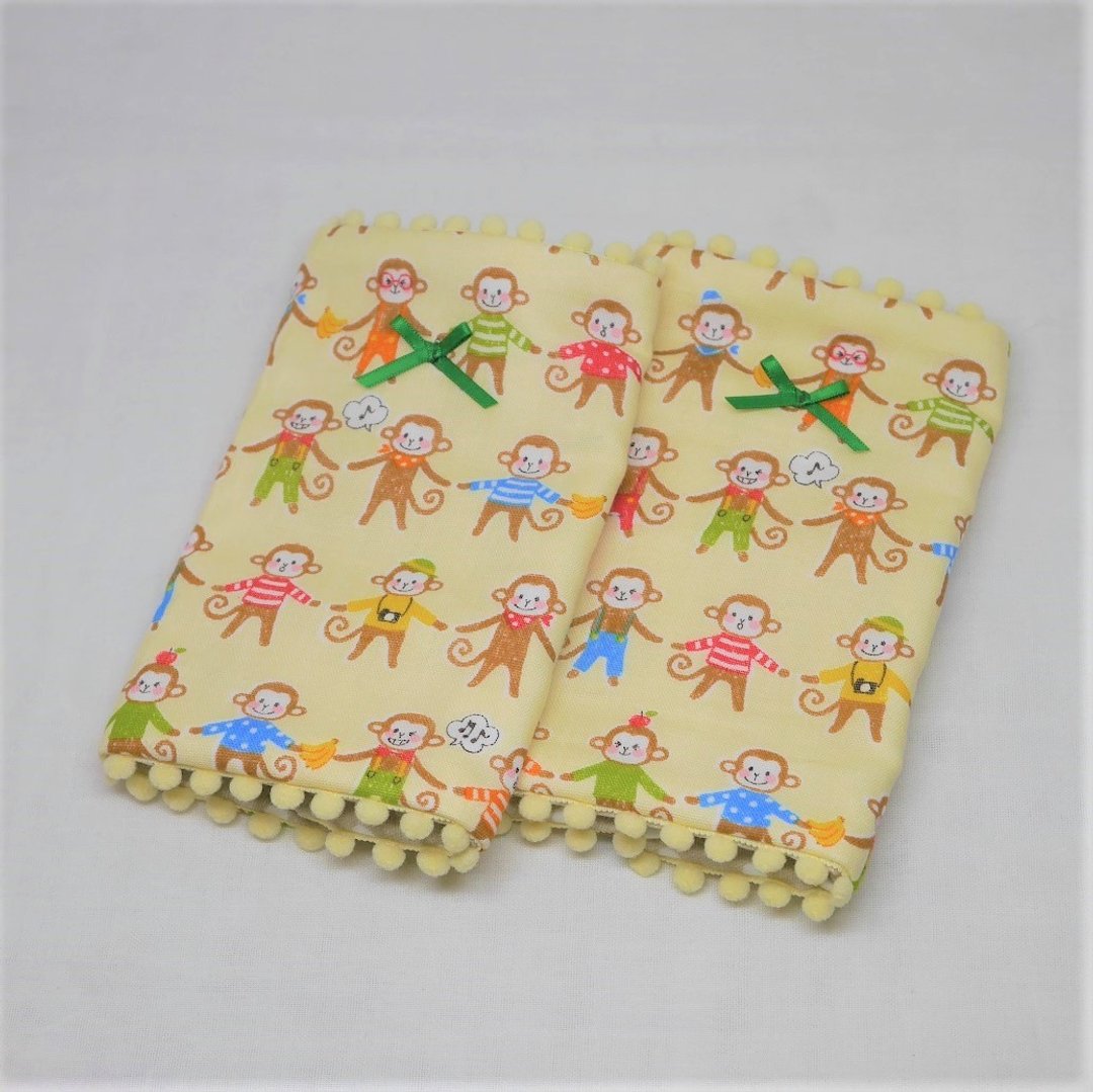 Japanese Handmade 8-layer-gauze droop sucking pads - 围嘴/口水巾 - 棉 黄色