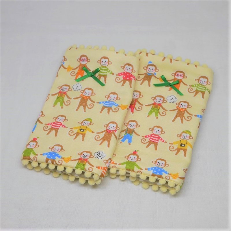 Japanese Handmade 8-layer-gauze droop sucking pads - 围嘴/口水巾 - 棉．麻 黄色