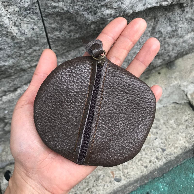 Sienna真皮鹅卵石小小的零钱包 - 零钱包 - 真皮 咖啡色