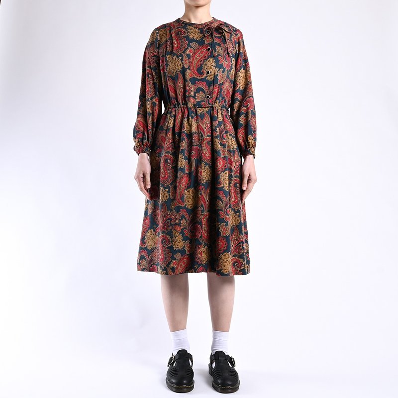 Vintage 古着洋装 / 雪纺洋装、复古洋装、日本洋装、古董洋装 - 洋装/连衣裙 - 棉．麻 多色