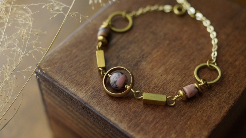 【手链】粉色星球/天然石/手链 - 手链/手环 - 水晶 粉红色