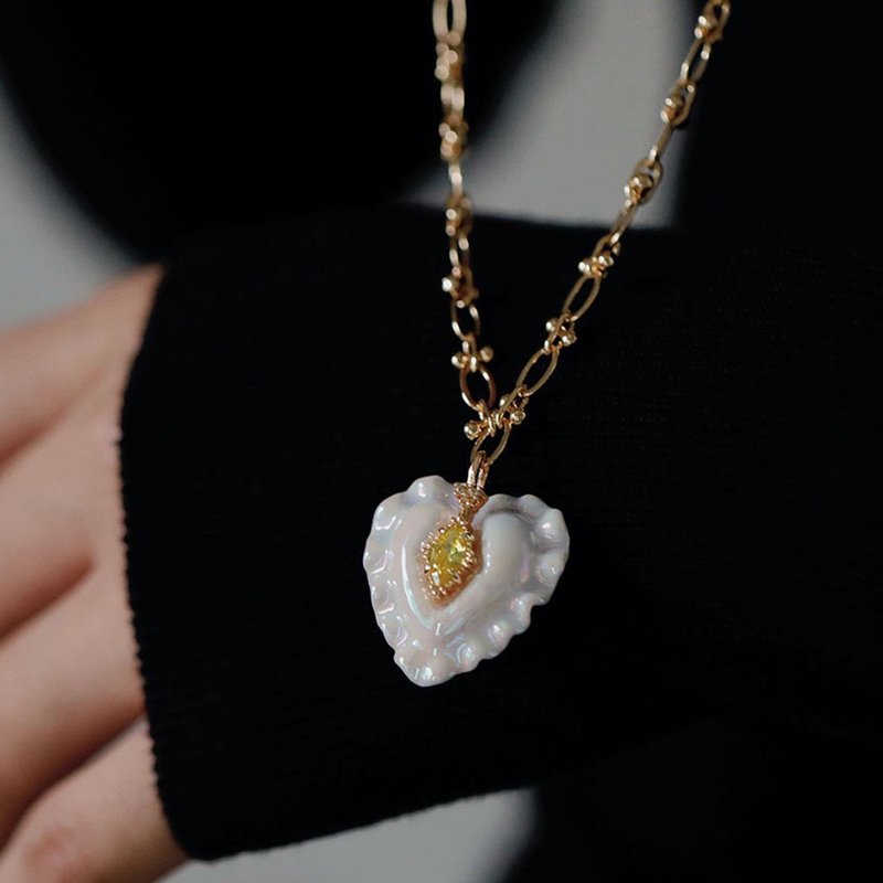 【天空之心】复古高级精致锆石陶瓷炫彩项链 - 项链 - 瓷 多色