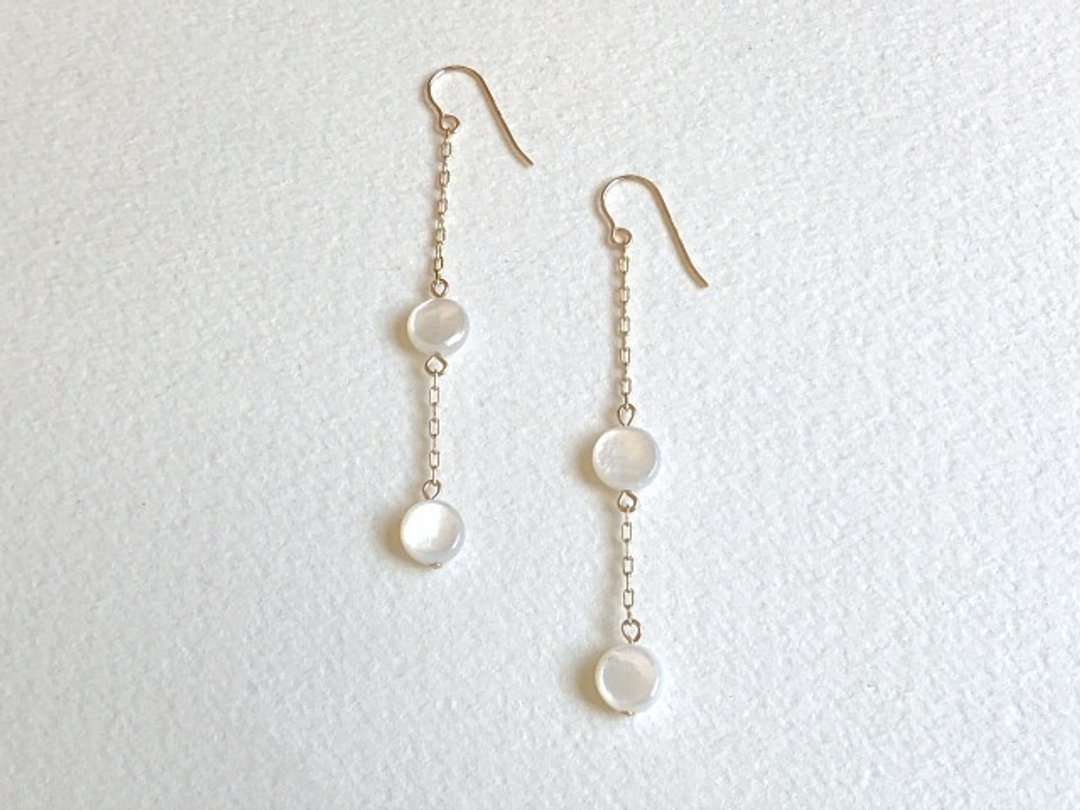 【14kgf】Star map（pierced earrings） - 耳环/耳夹 - 其他金属 白色