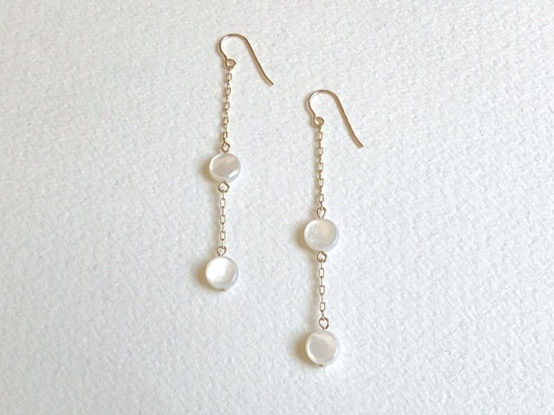 【14kgf】Star map（pierced earrings） - 耳环/耳夹 - 其他金属 白色