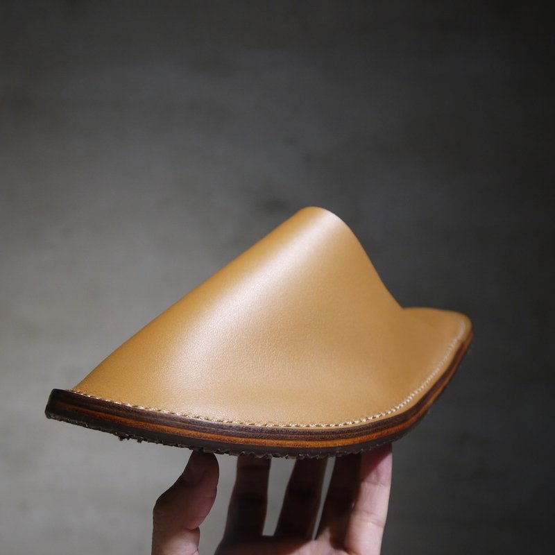 YWC 室内皮革拖鞋 2025浅褐色 - 室内拖鞋 - 真皮 卡其色