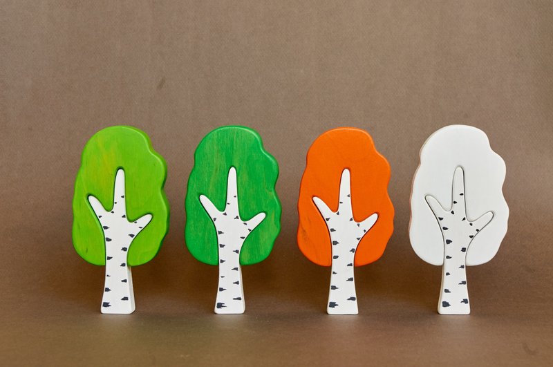 wooden trees four seasons, birthday gift baby - 玩具/玩偶 - 木头 