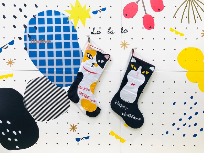 猫控的圣诞许愿袜 - 墙贴/壁贴 - 棉．麻 多色